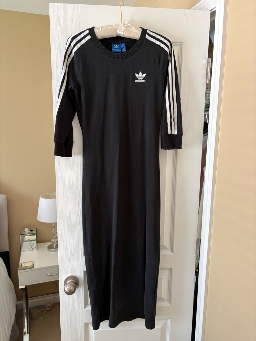 adidas Women’s Black Three-Stripe Midi Dress